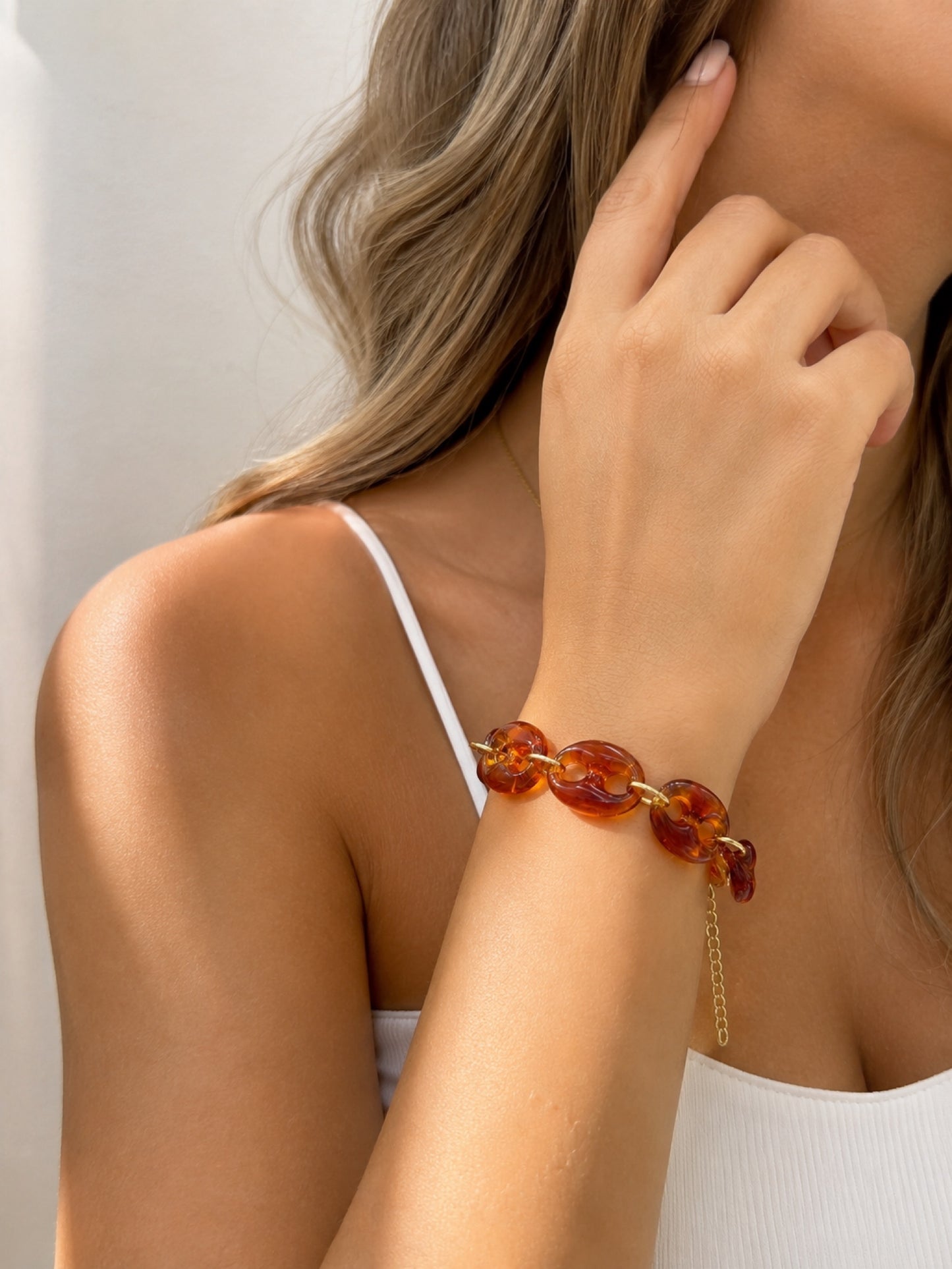 RA3836 - PULSERA EN RODIO Y CAREY GUCHI