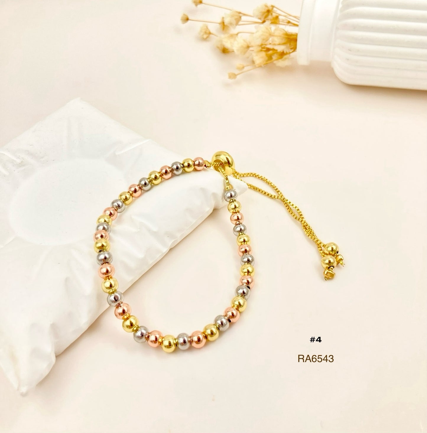 RA6543 - PULSERA 3 OROS #4 RODIO