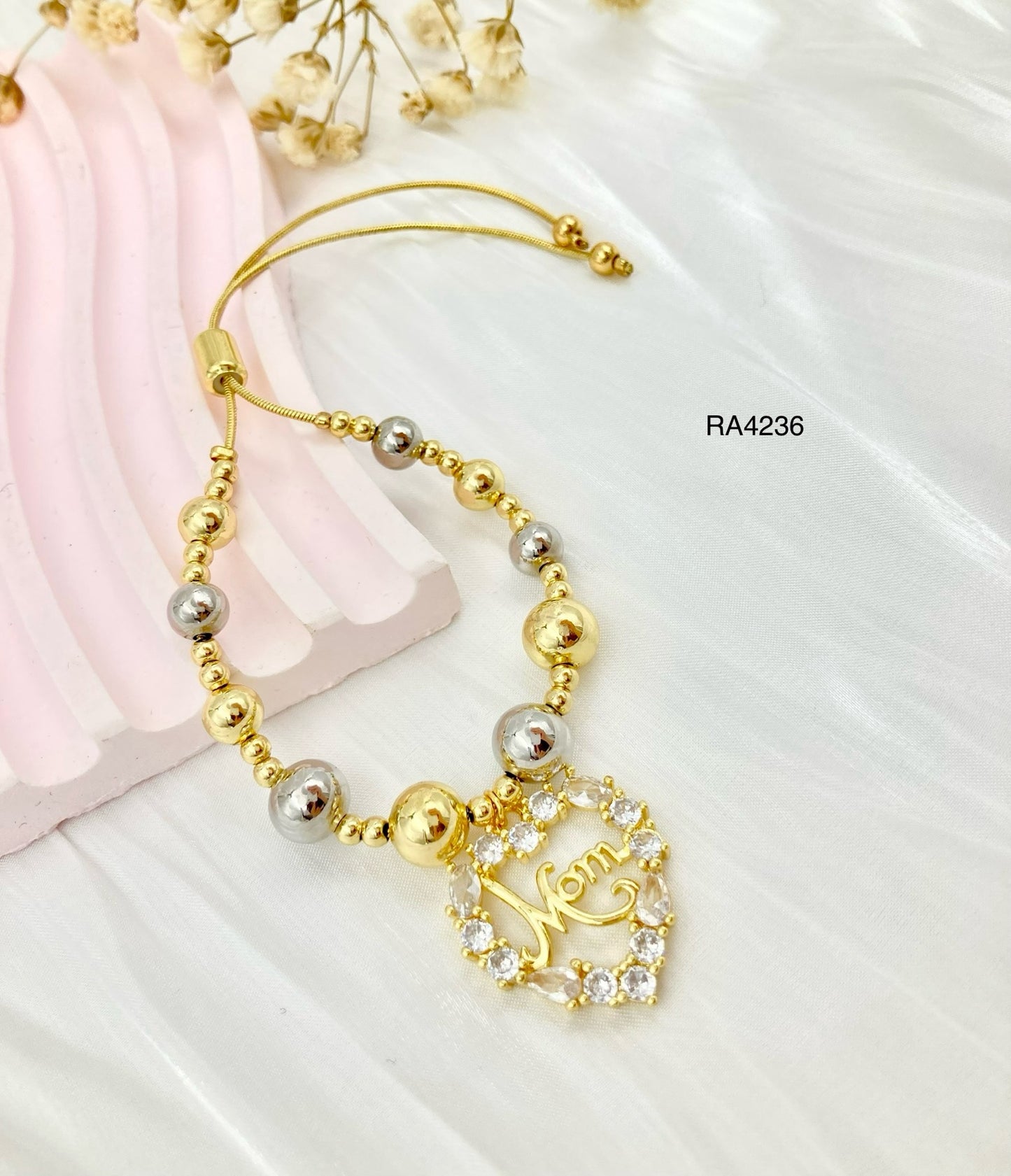 RA4236 - PULSERA RODIO BICOLOR DIJE MOM
