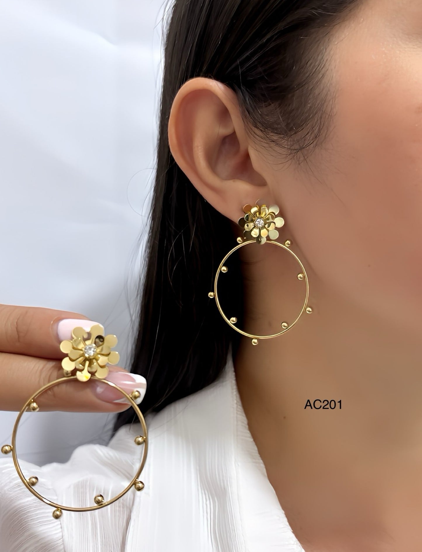 AC201 - ARETE REDONDO FLOR ACERO