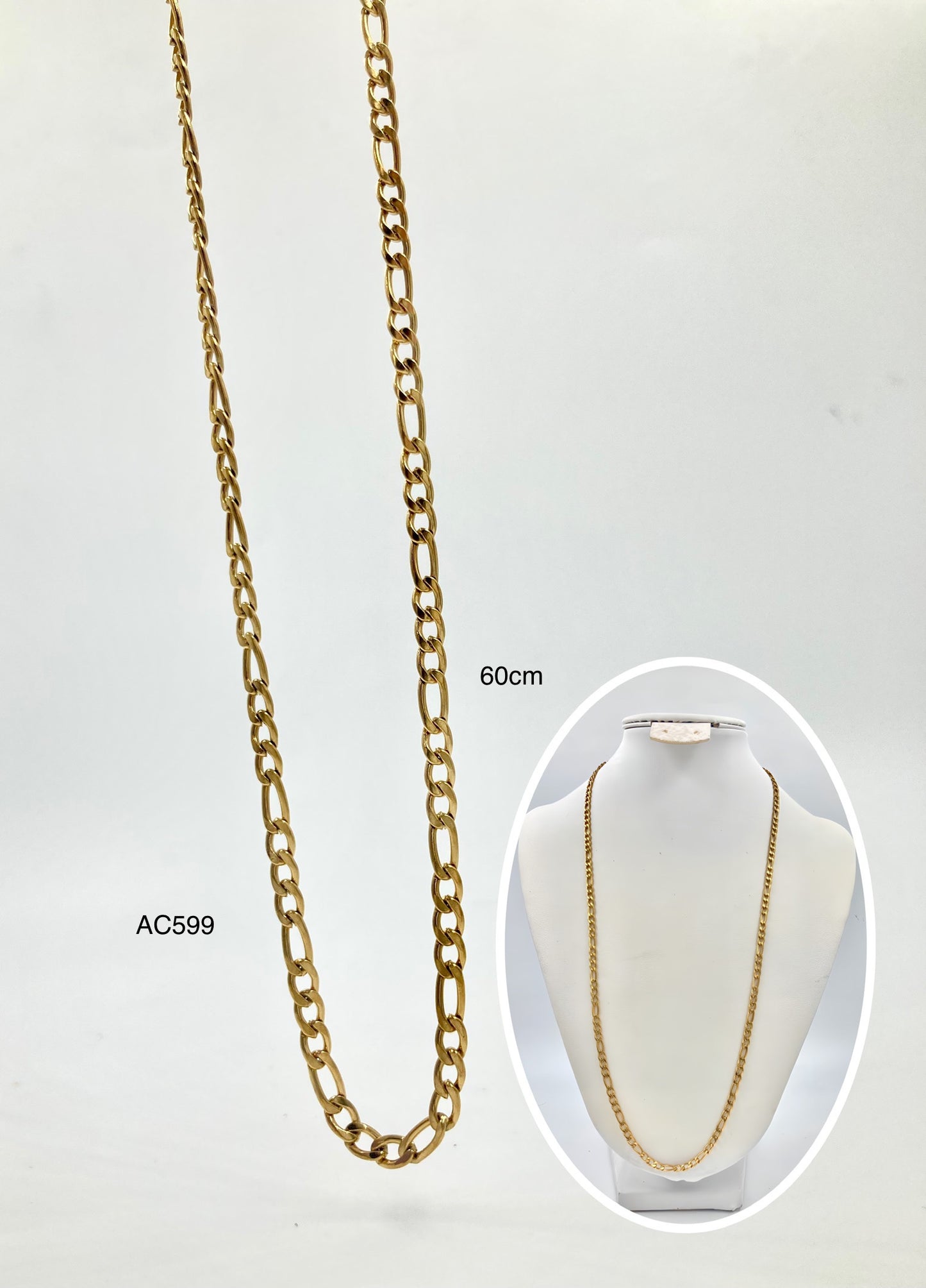 AC599 - CADENA CARTIER EN ACERO MEDIANA 60CM