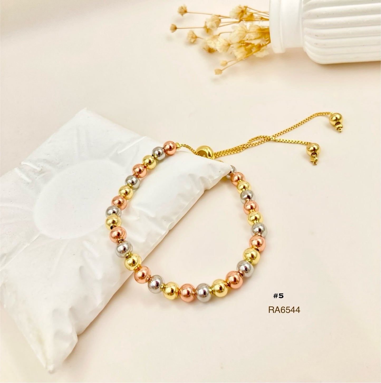 RA6544 - PULSERA 3 OROS #5 RODIO