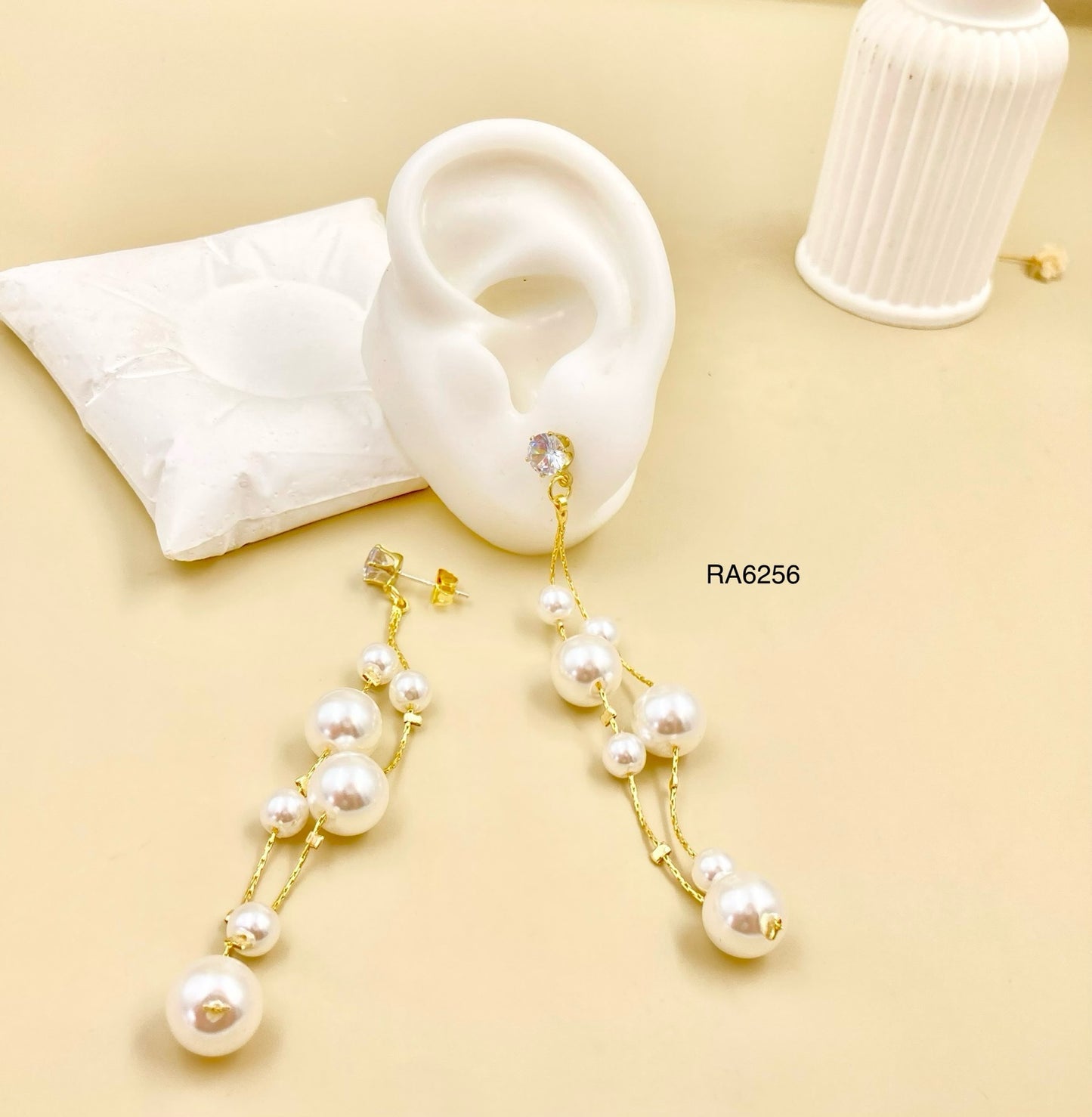RA6256 - ARETE LARGO PERLAS RODIO