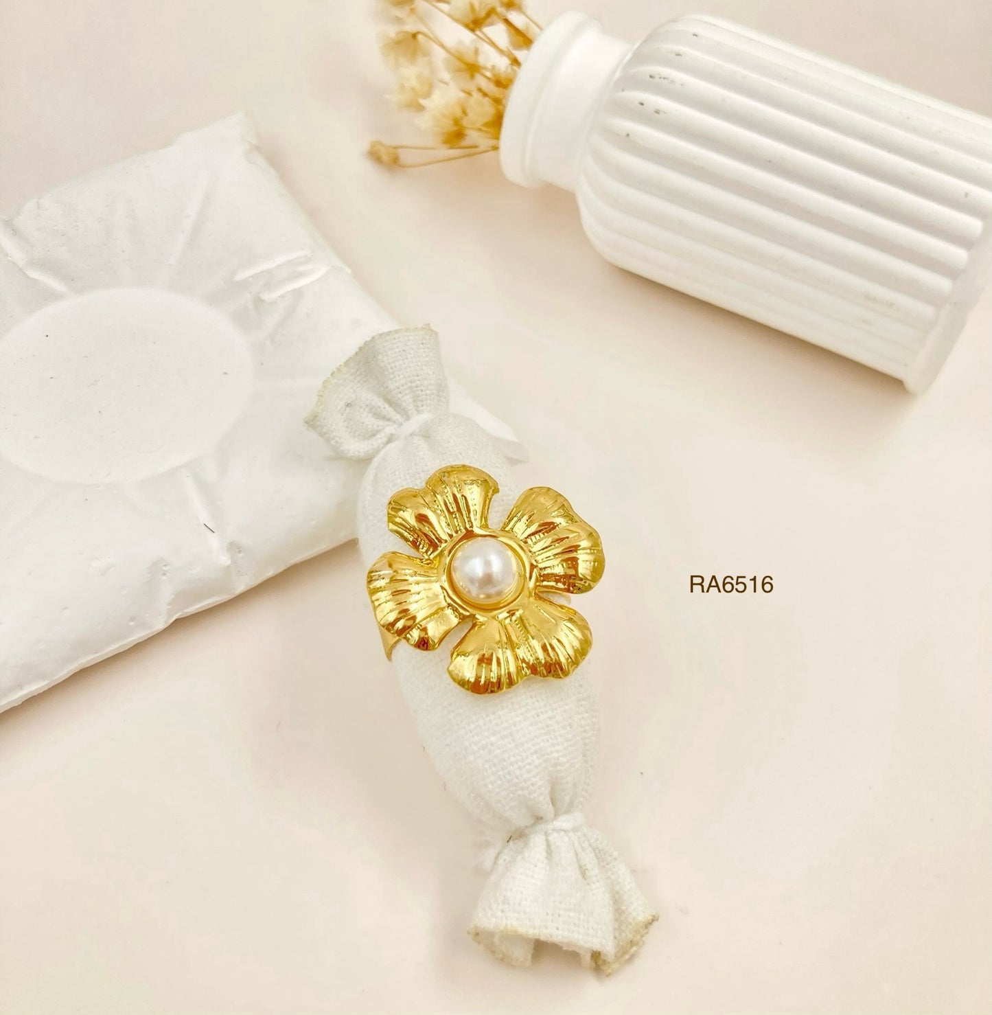 RA6516 - ANILLO ACERO FLOR