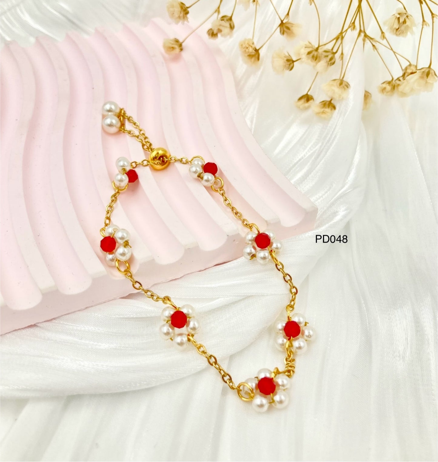 PD048 - PULSERA PERLAS ACERO