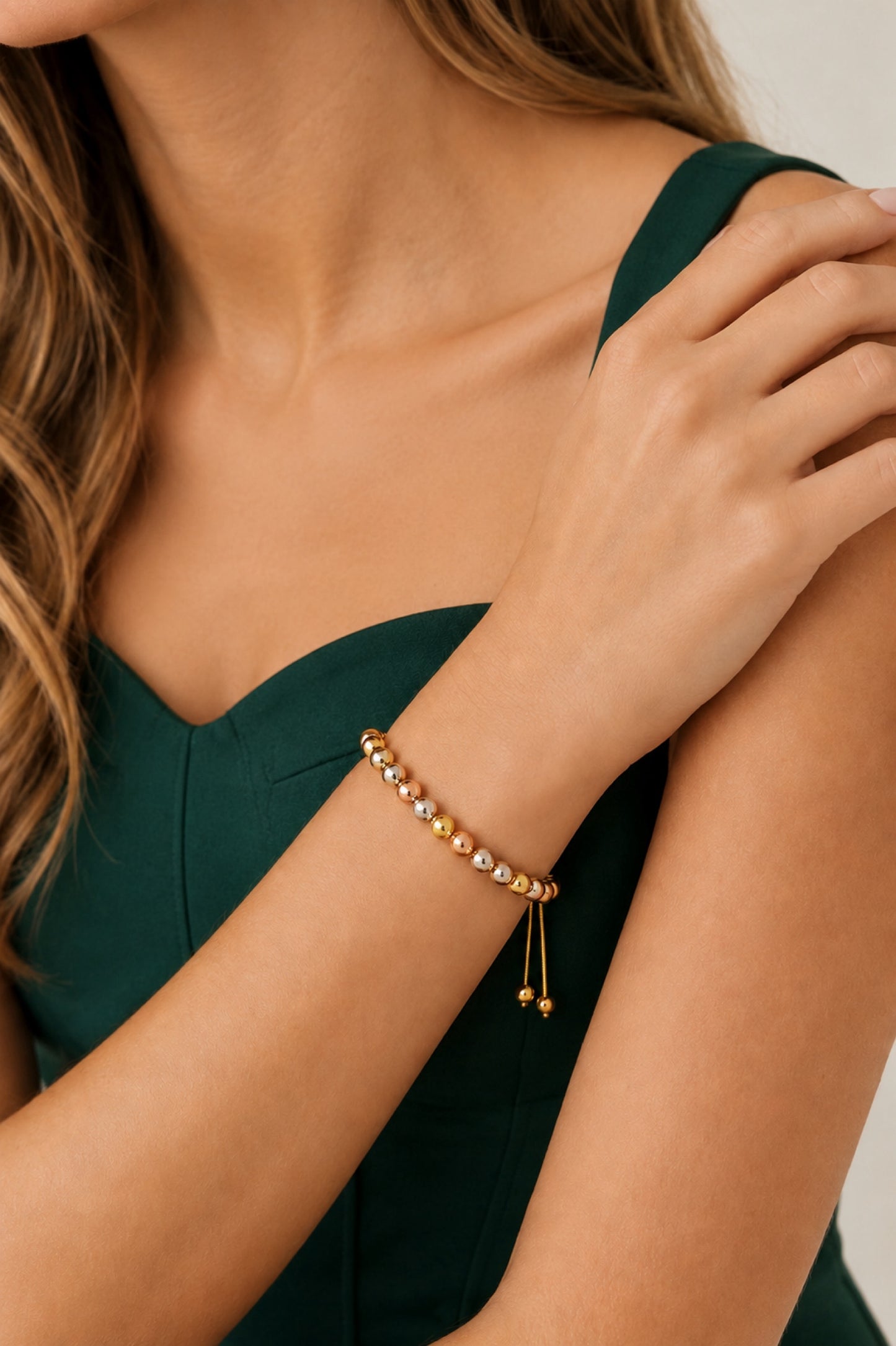 RA3831 - PULSERA EN RODIO TRES TONOS BALÍN #6