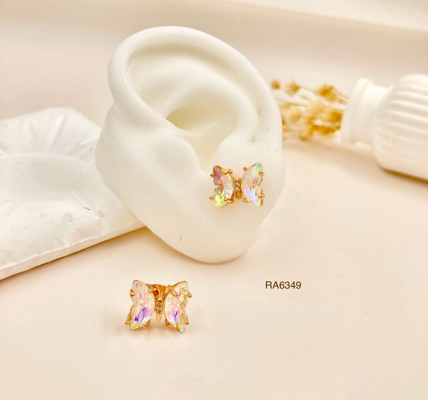 RA6349 - TOPO MARIPOSA PEQUEÑA BLANCA RODIO