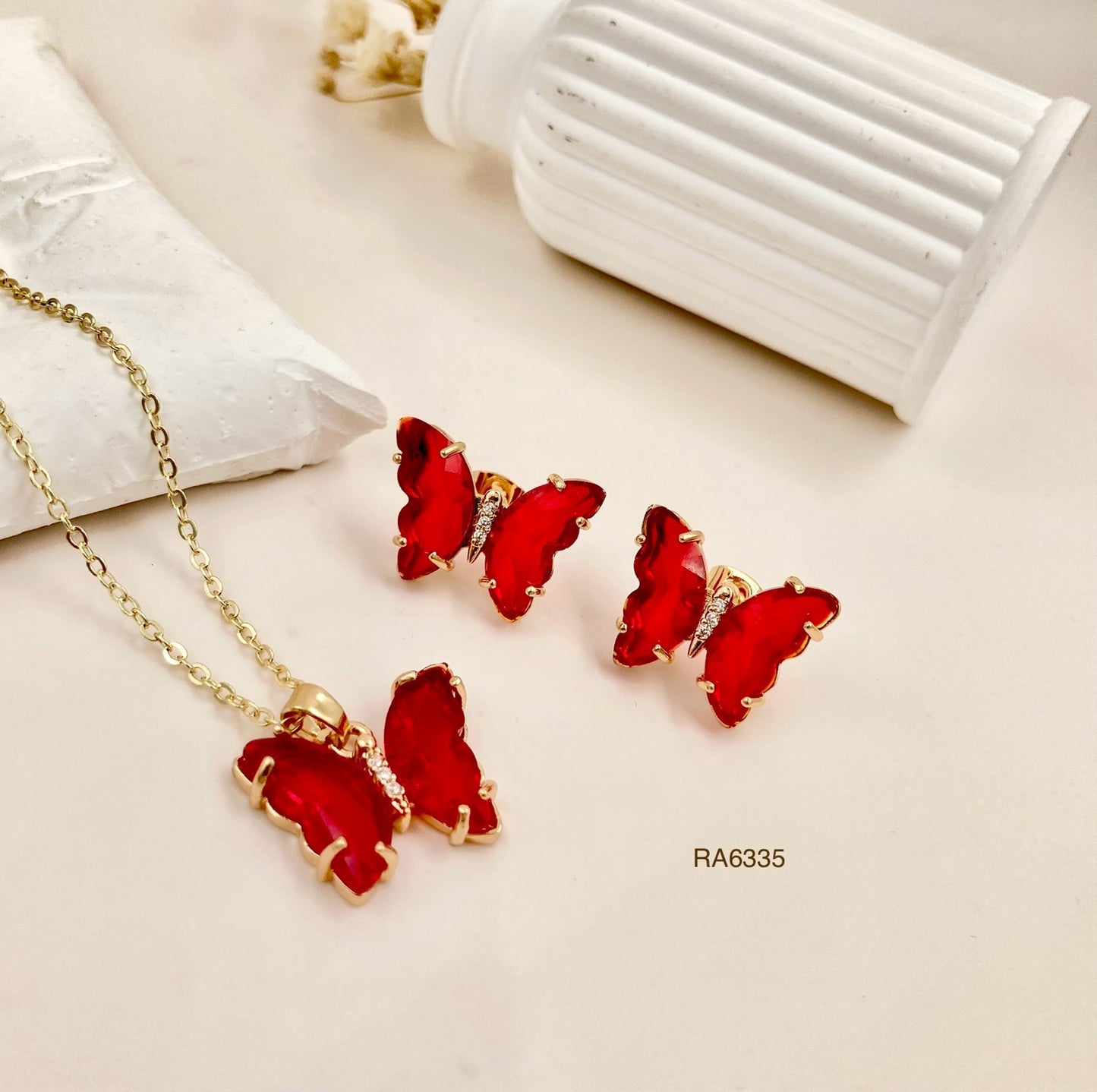 RA6335 - JUEGO MARIPOSA ROJA RODIO