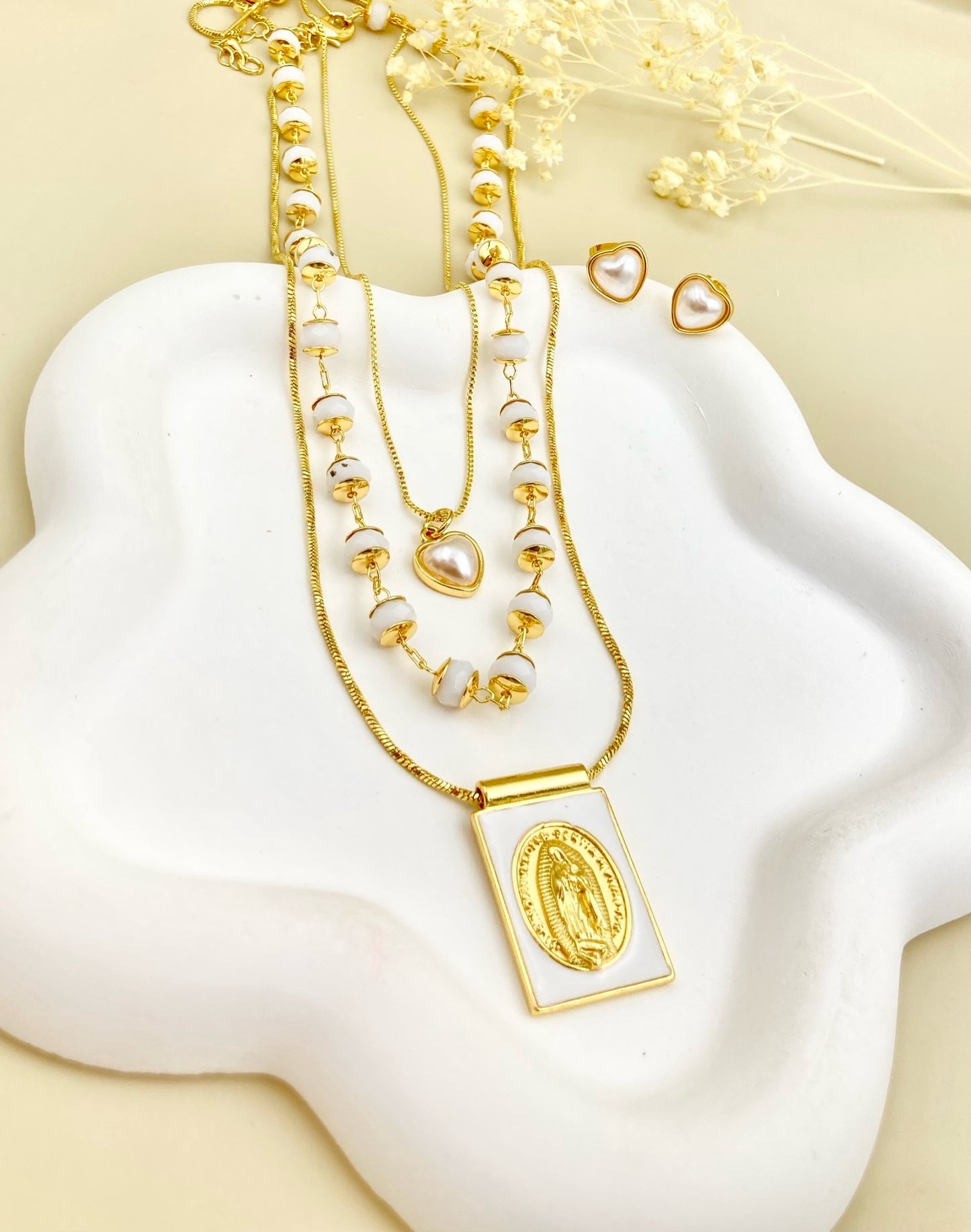 RA5000 - JUEGO EN RODIO TRES CADENAS