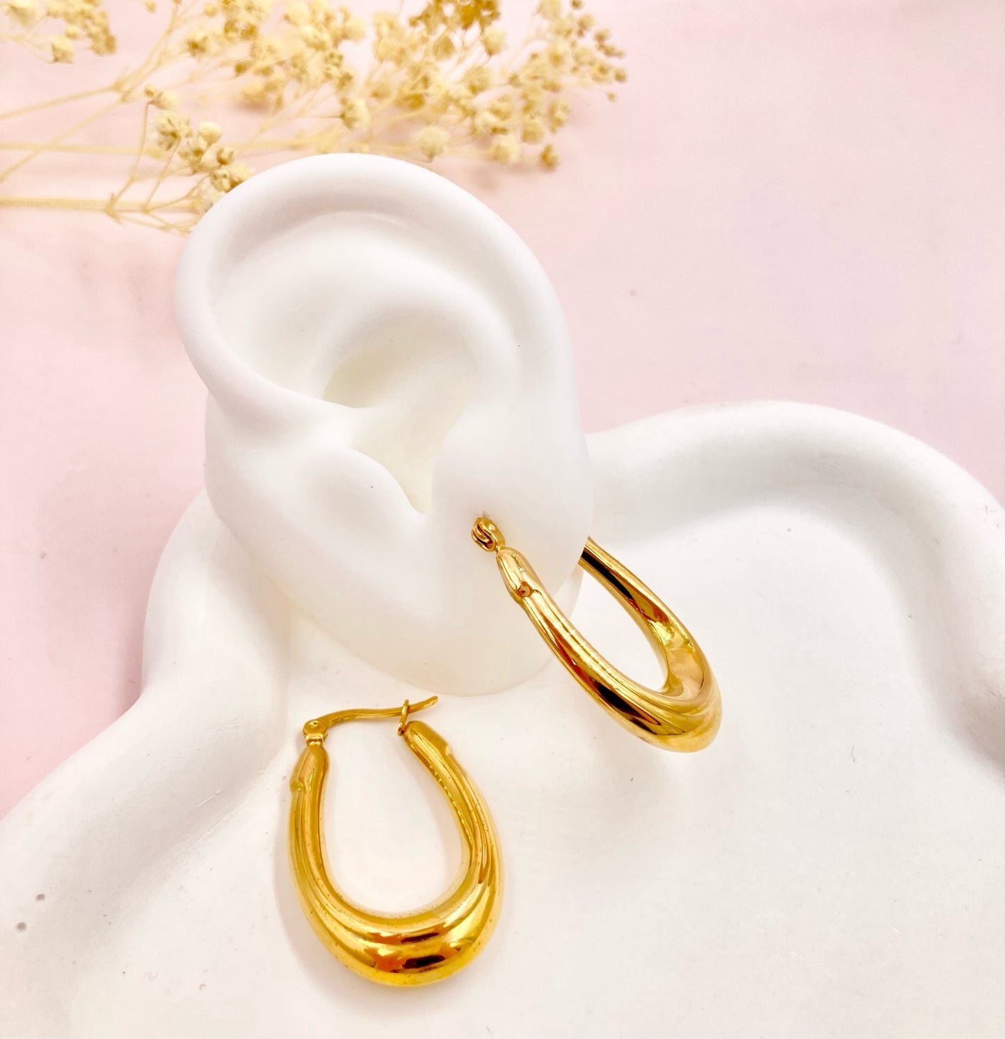 AC1319 - CANDONGA ACERO OVALADA DORADA