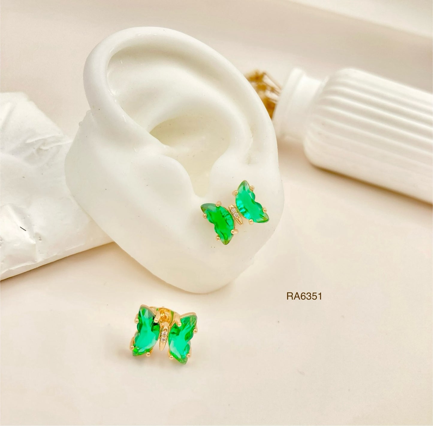 RA6351 - TOPO MARIPOSA PEQUEÑA VERDE RODIO