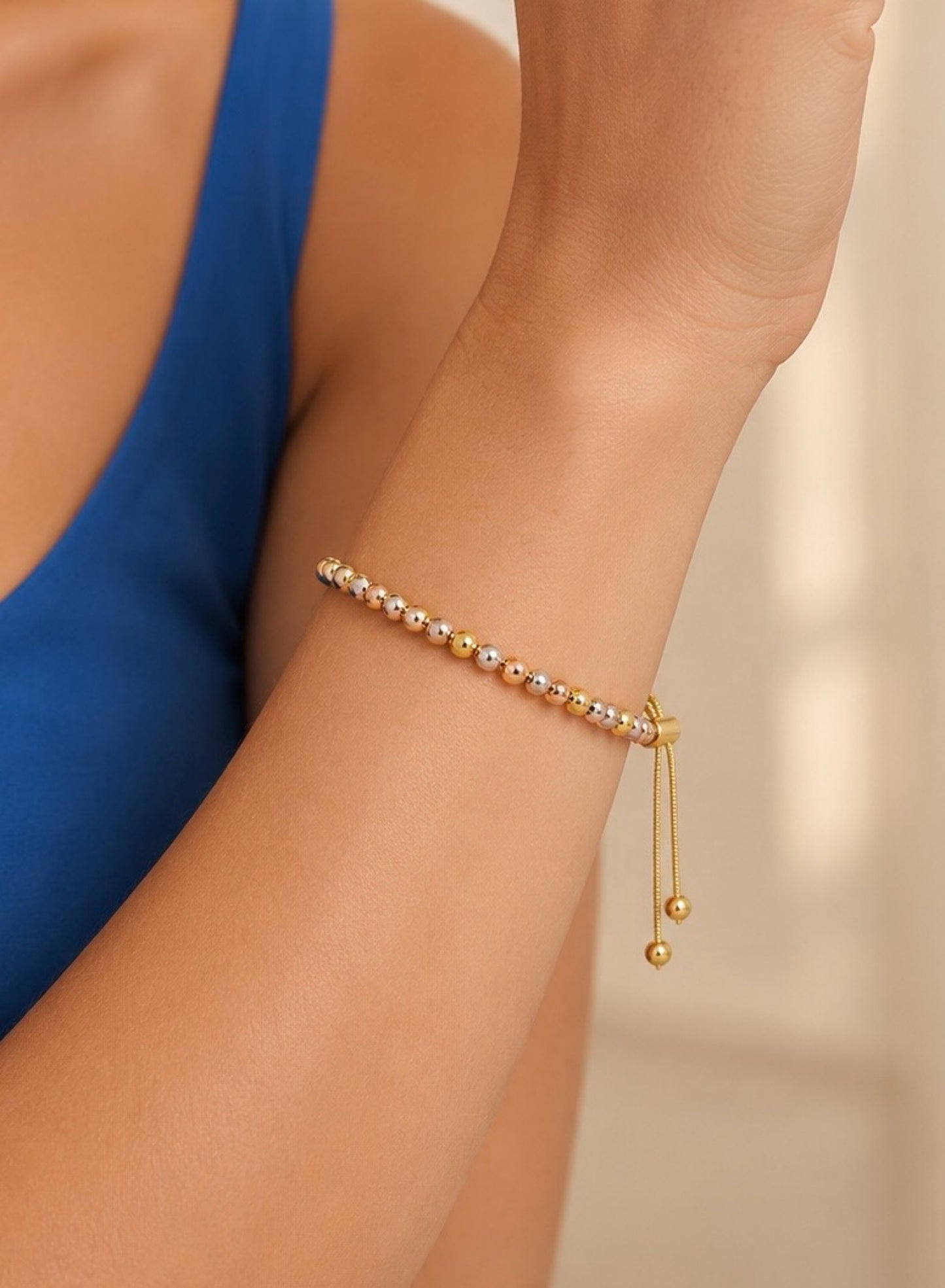 RA3829 - PULSERA EN RODIO TRES TONOS BALÍN #4