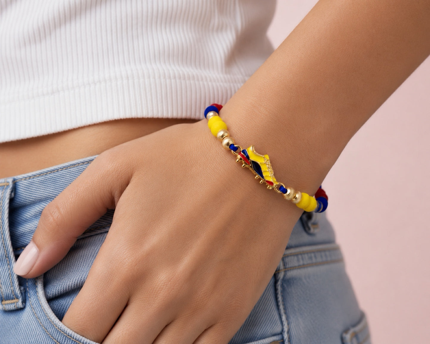 RA7025 - PULSERA EN RODIO Y NEOPRENO DE COLOMBIA