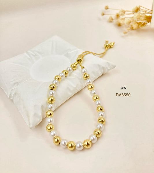 RA6550 - PULSERA BALÍN LISO #5 RODIO
