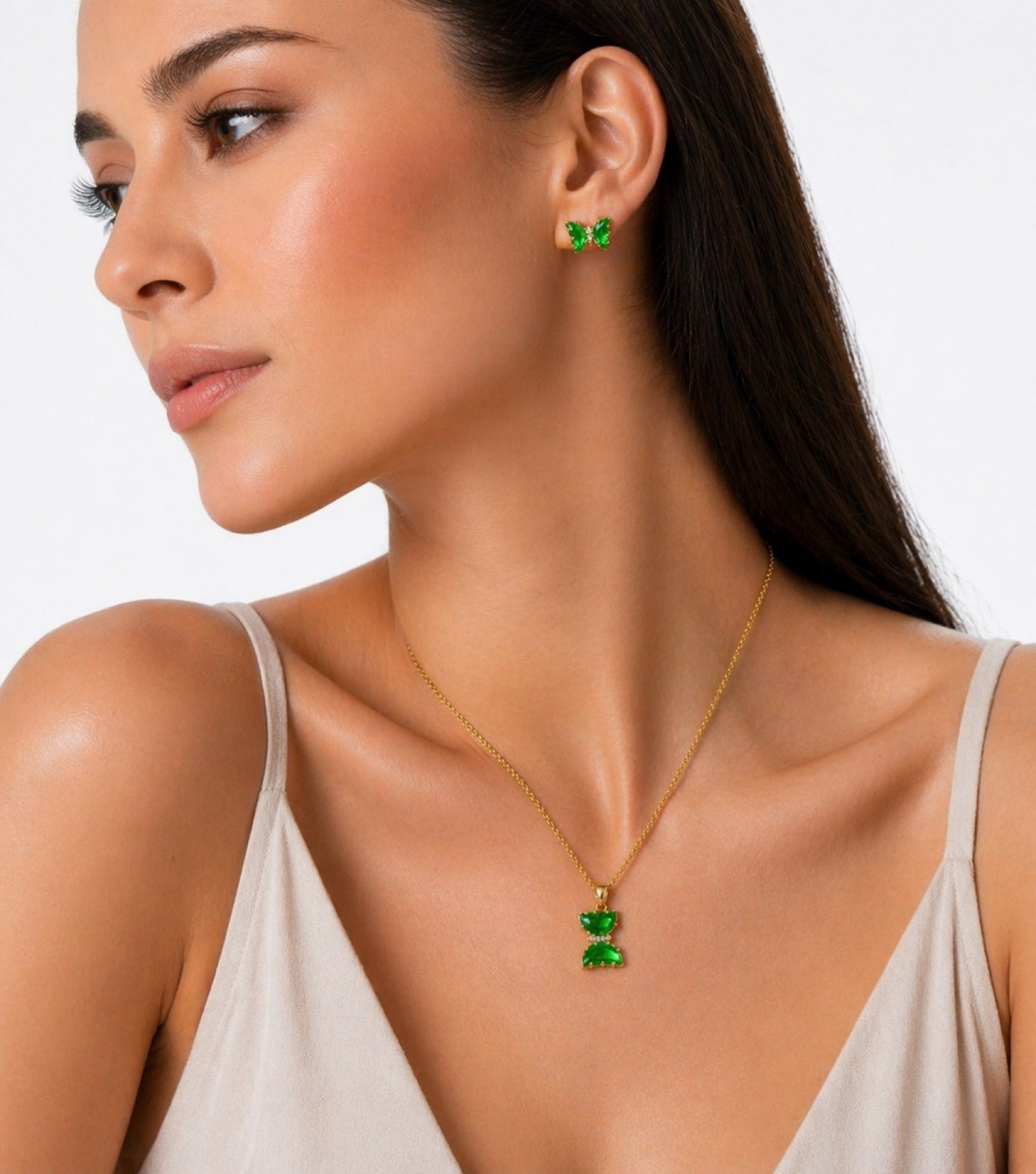 RA5896 - JUEGO RODIO MARIPOSA VERDE