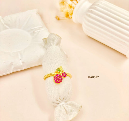 RA6577 - ANILLO CEREZA MICROCIRCONES RODIO