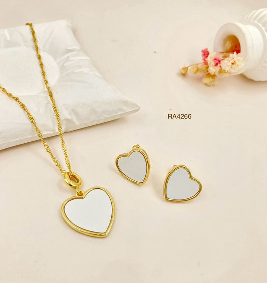RA4266 - JUEGO CORAZÓN BLANCO RODIO