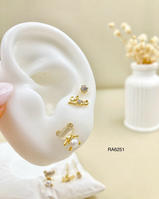RA6251 - SET DE ARETES RODIO