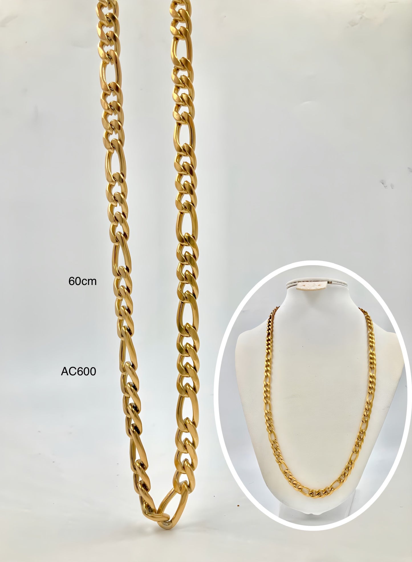 AC600 - CADENA CARTIER EN ACERO GRUESA 60CM