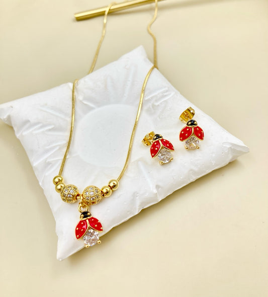 RA6590 - SET ARETES Y COLLAR RODIO