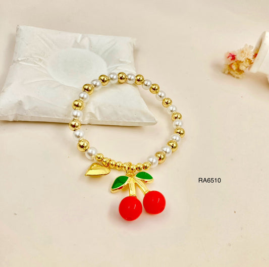 RA6510 - PULSERA COLGANTE CEREZA RODIO