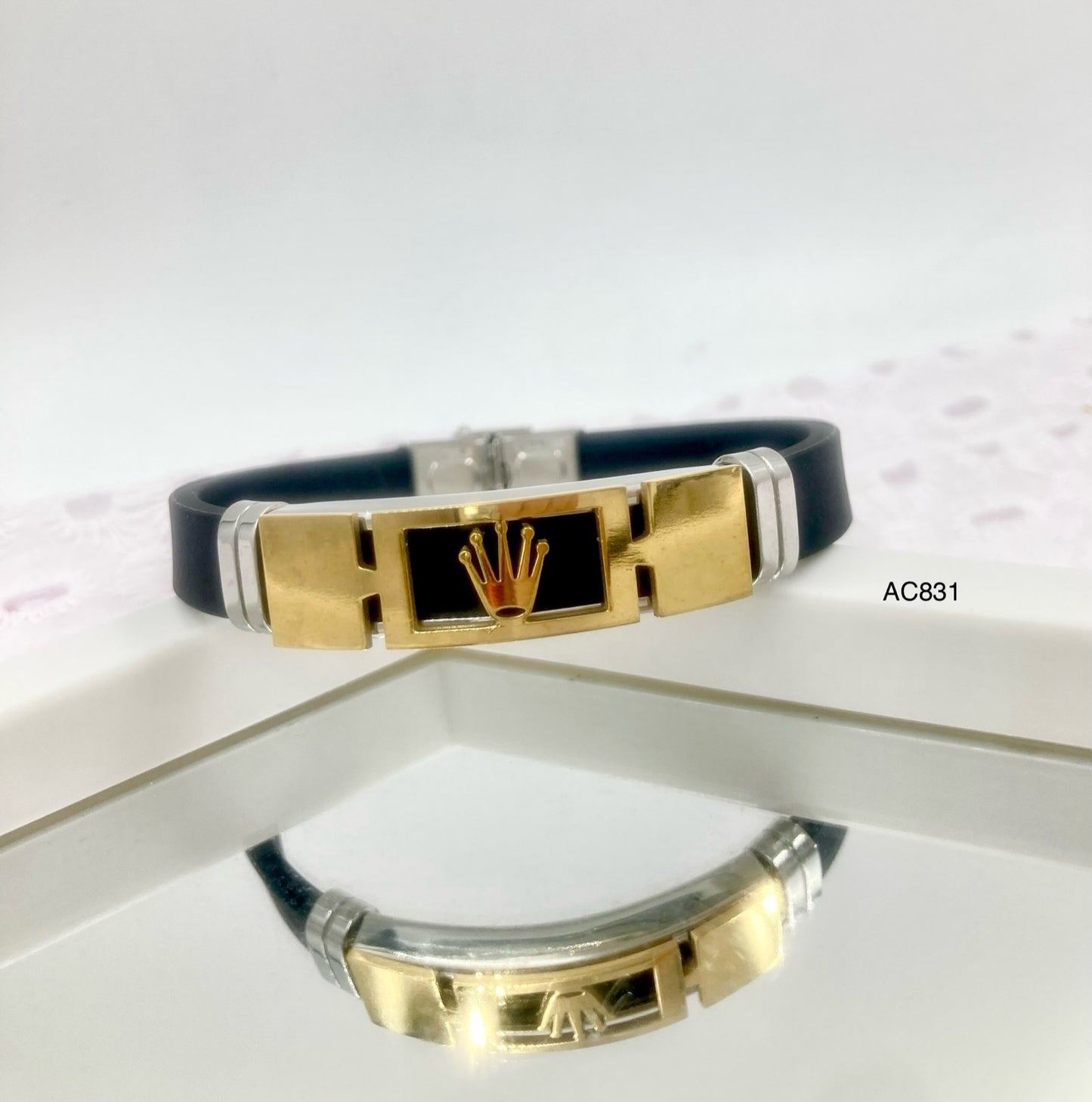 AC831 - PULSERA PARA HOMBRE PLACA ACERO