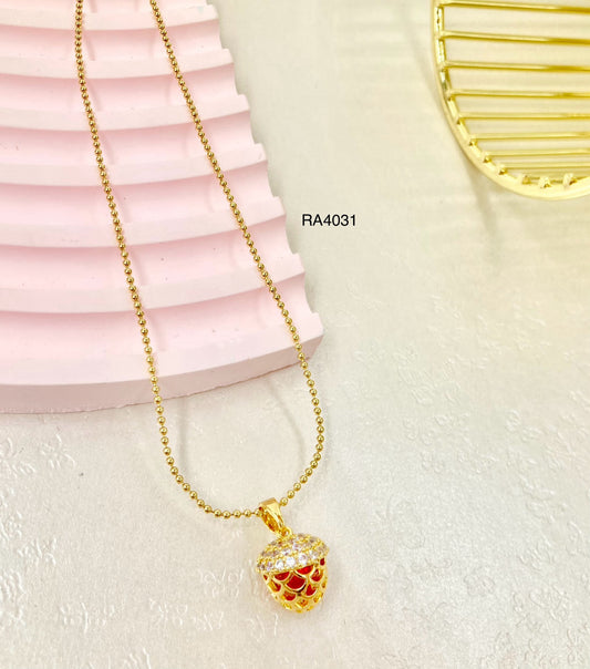 RA4031 - DIJE RODIO BELLOTA CON CADENA