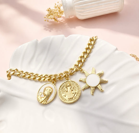 RA7388 - PULSERA EN RODIO SAN BENITO