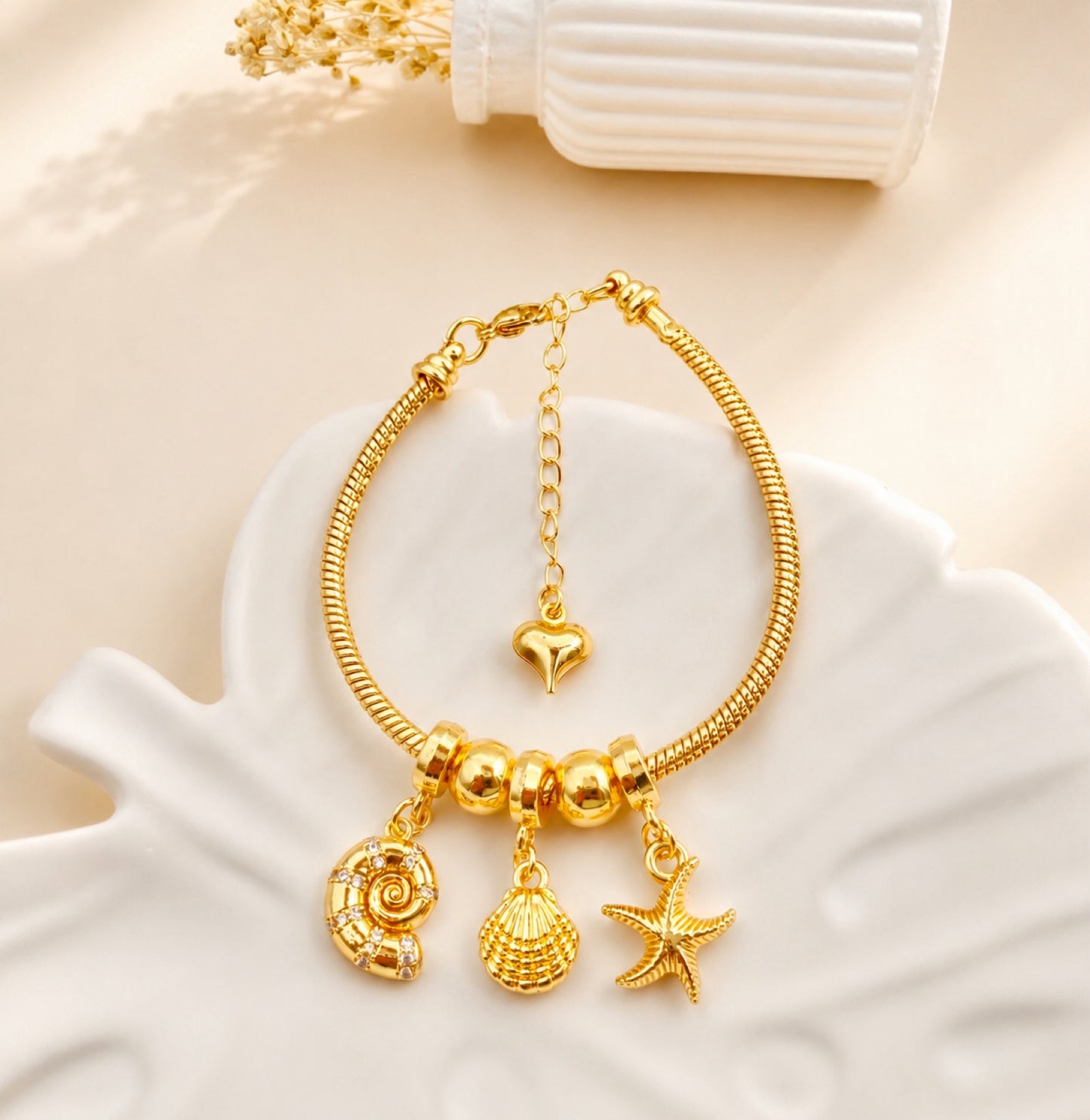 RA7084 - PULSERA RODIO DIJES COLGANTES