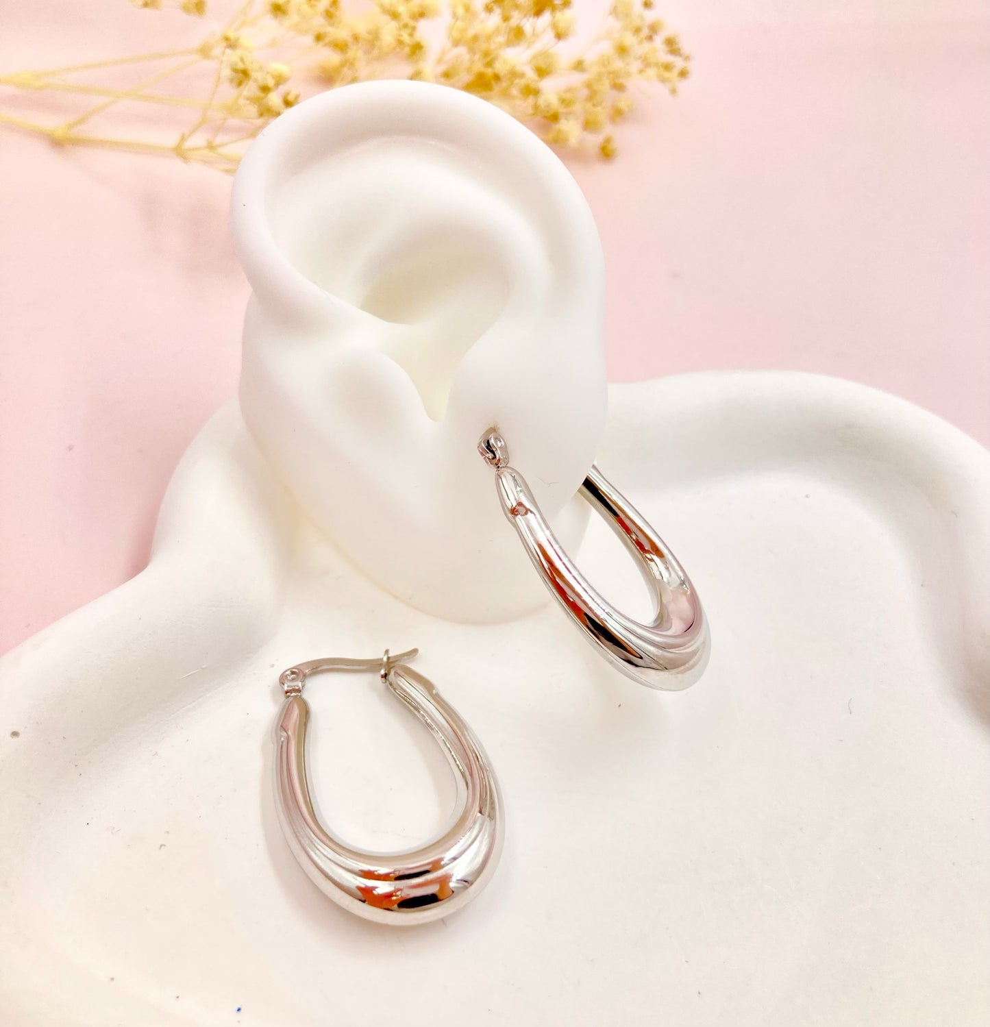 AC1320 - CANDONGA ACERO OVALADA PLATEADA