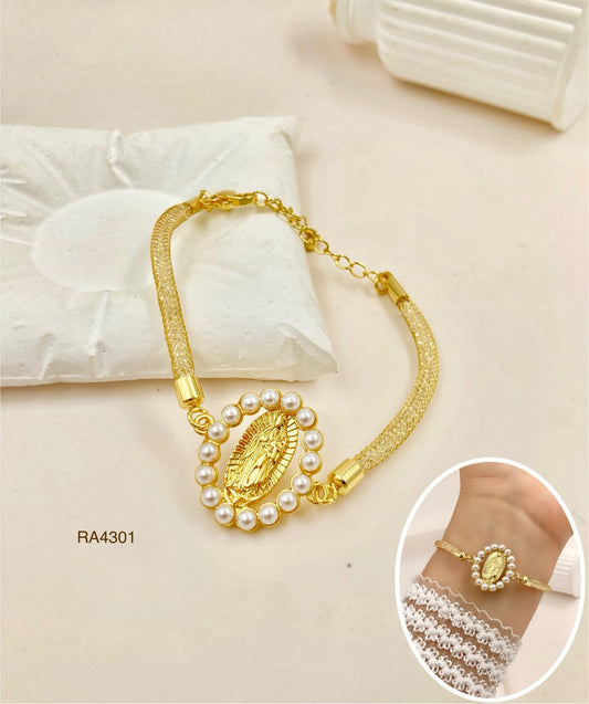 RA4301 - PULSERA CORAZÓN HILO ROJO RODIO