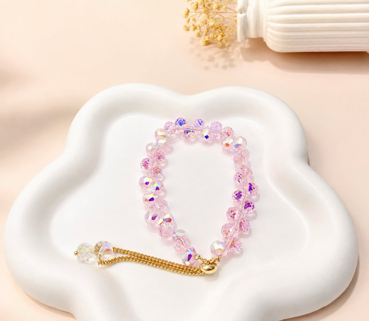 RA3545 - PULSERA EN RODIO Y MURANO