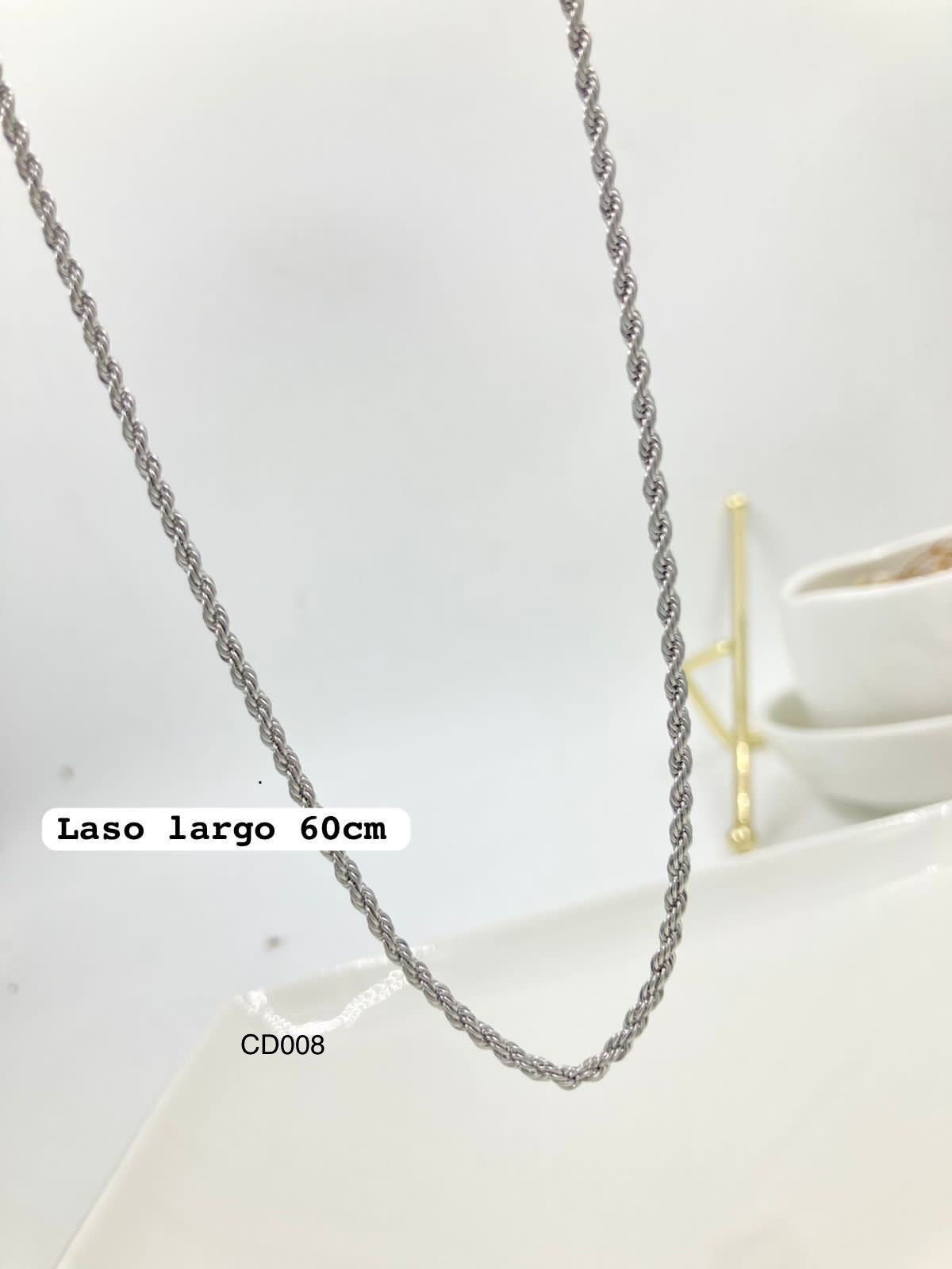 CD008 - LASO PLATEADO LARGO 
ACERO