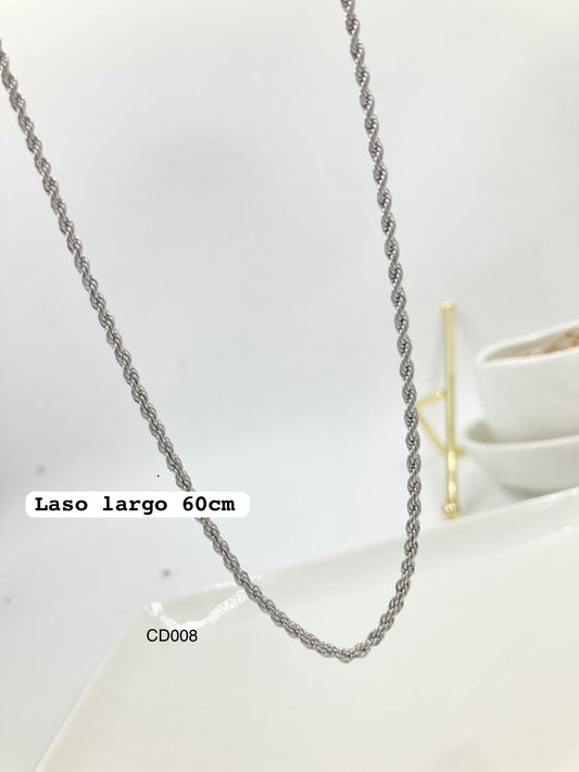 CD008 - LASO PLATEADO LARGO 
ACERO