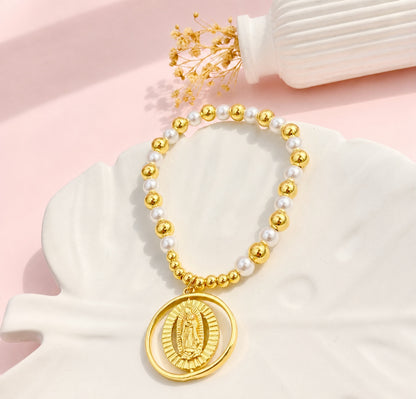 RA7198 - PULSERA RODIO VIRGEN