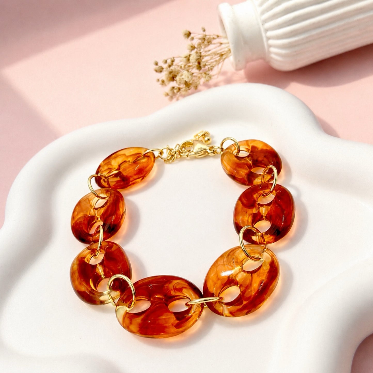 RA3836 - PULSERA EN RODIO Y CAREY GUCHI