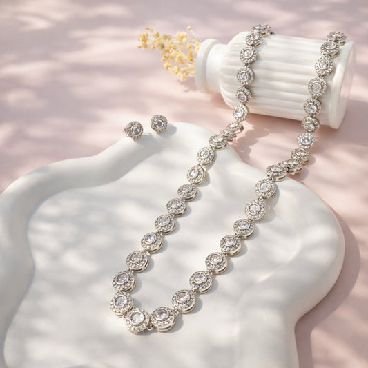 RA5617 - TOPO Y COLLAR ZIRCON RODIO