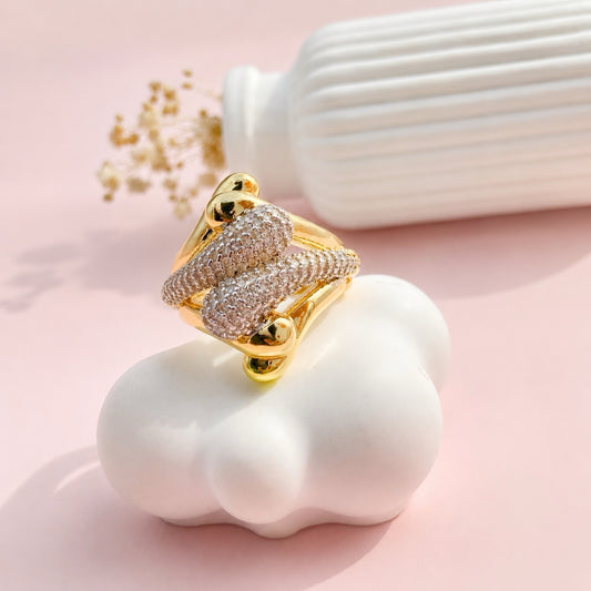 RA7077 - ANILLO RODIO BICOLOR