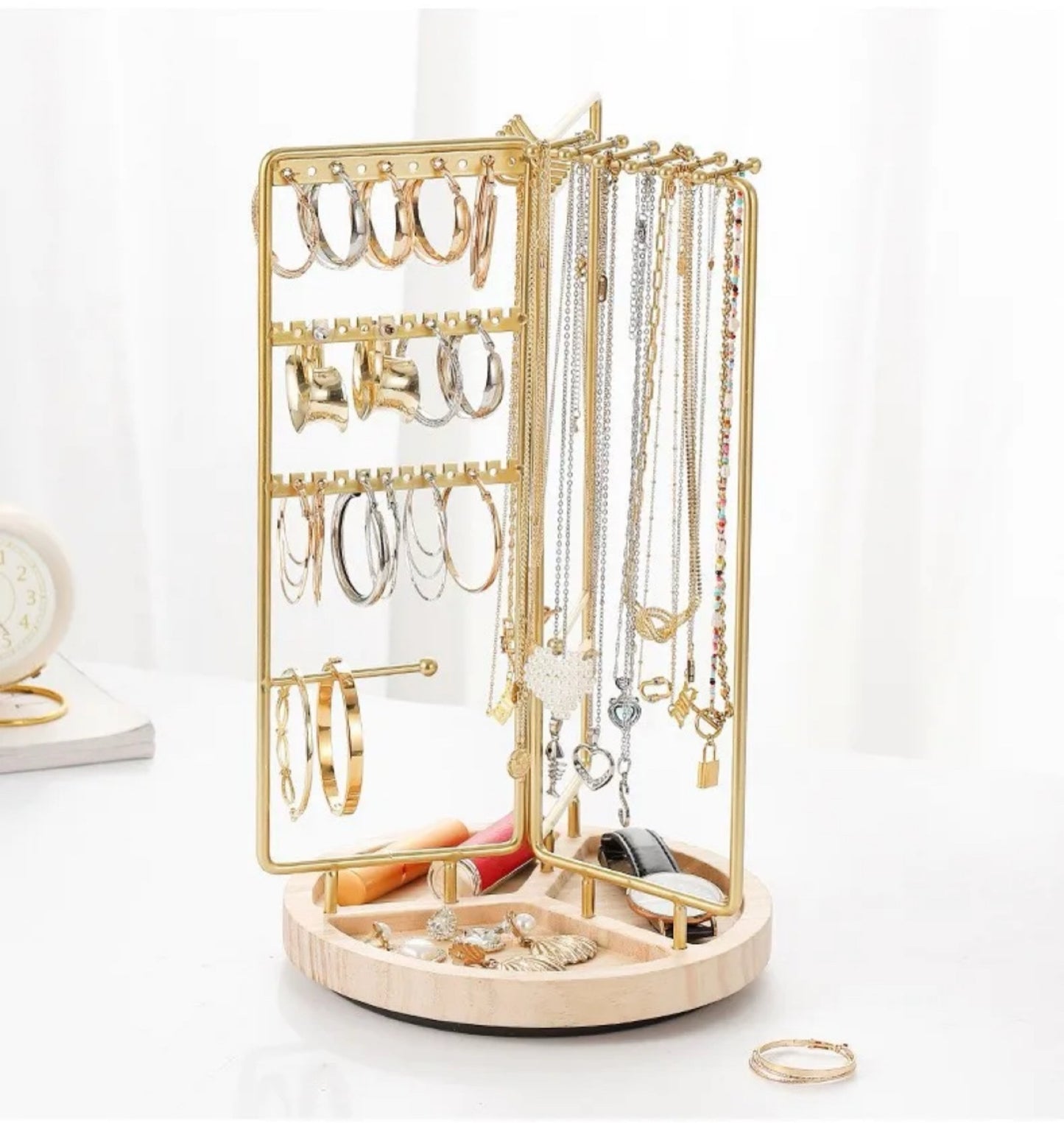 EX109 - EXHIBIDOR JOYERIA GIRATORIO  36 CM DE ALTO  POR 20 CM DE ANCHO