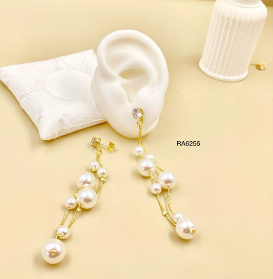 RA6256 - ARETE LARGO PERLAS RODIO