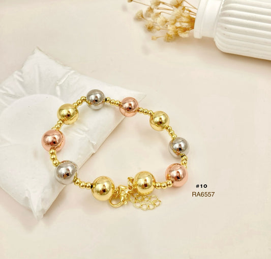 RA6557 - PULSERA 3 OROS #10 RODIO
