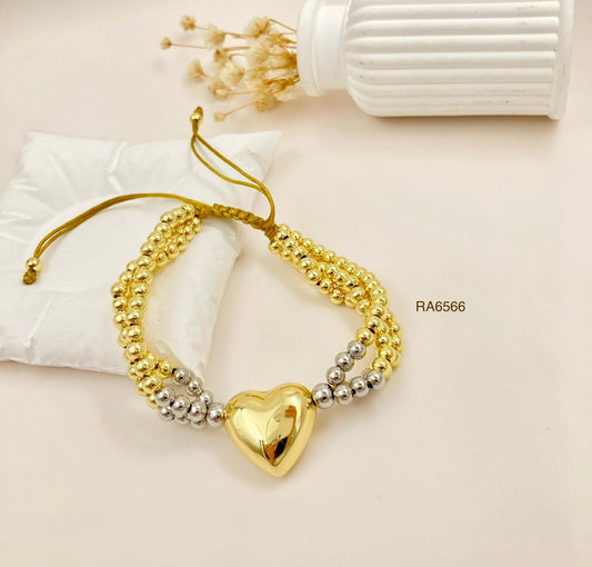 RA6566 - PULSERA BICOLOR RODIO
