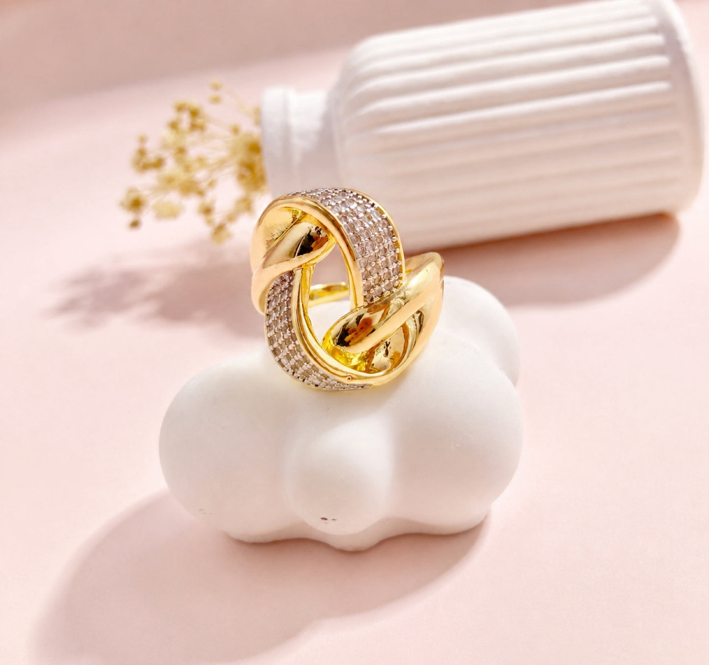 RA7071 - ANILLO RODIO BICOLOR