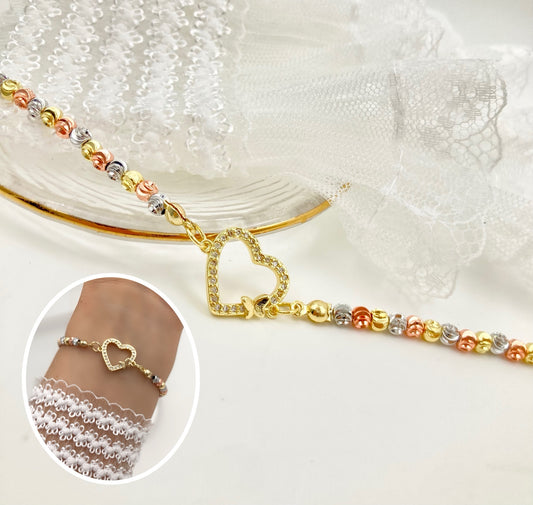RA6404 - PULSERA EN RODIO 3 OROS