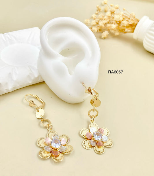 RA6057 - ARETE FLOR 3 OROS RODIO