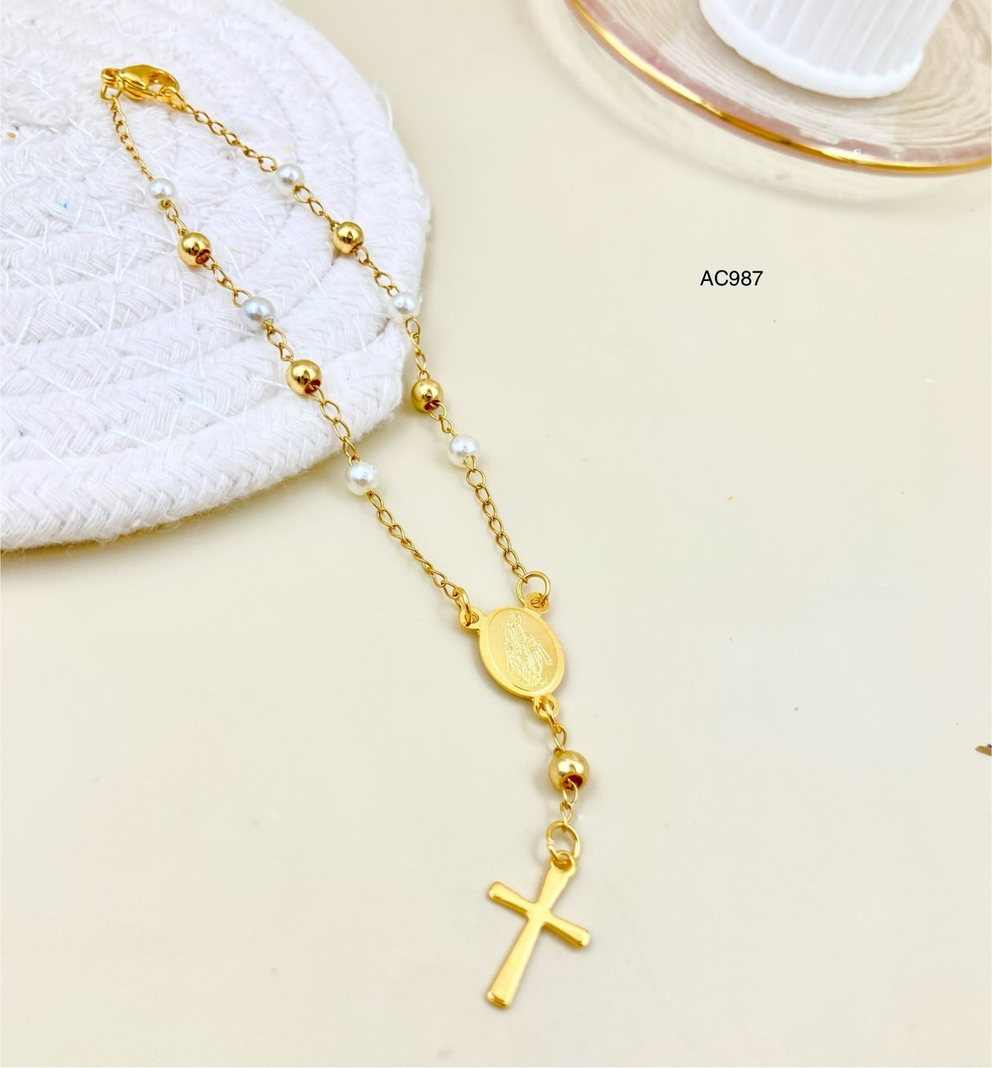 AC987 - DENARIO EN ACERO PERLAS