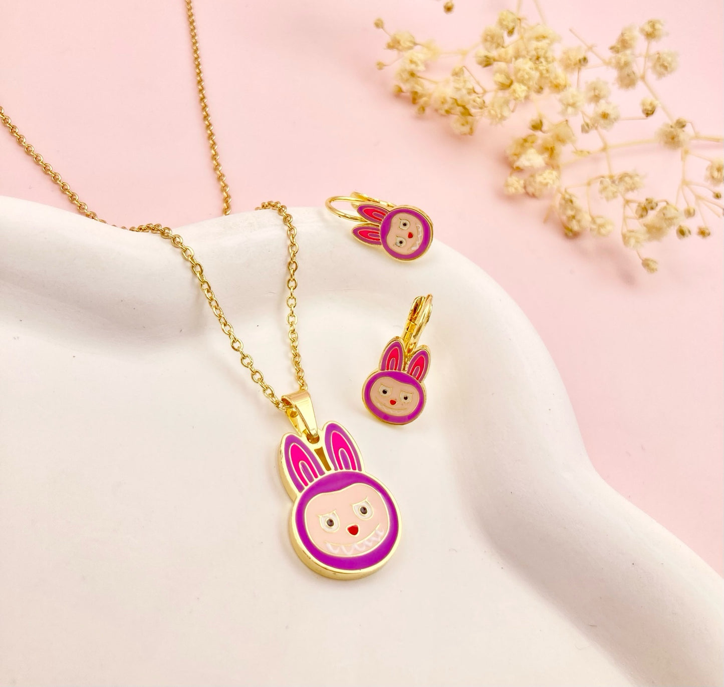 AC1216 - JUEGO ACERO NIÑA LABUBU