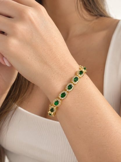 RA7534 - PULSERA EN RODIO ESPECIAL PIEDRAS