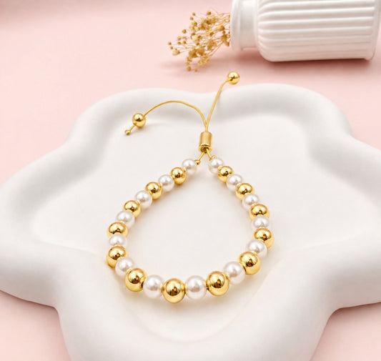 RA3834 - PULSERA EN RODIO PERLA BALÍN #6