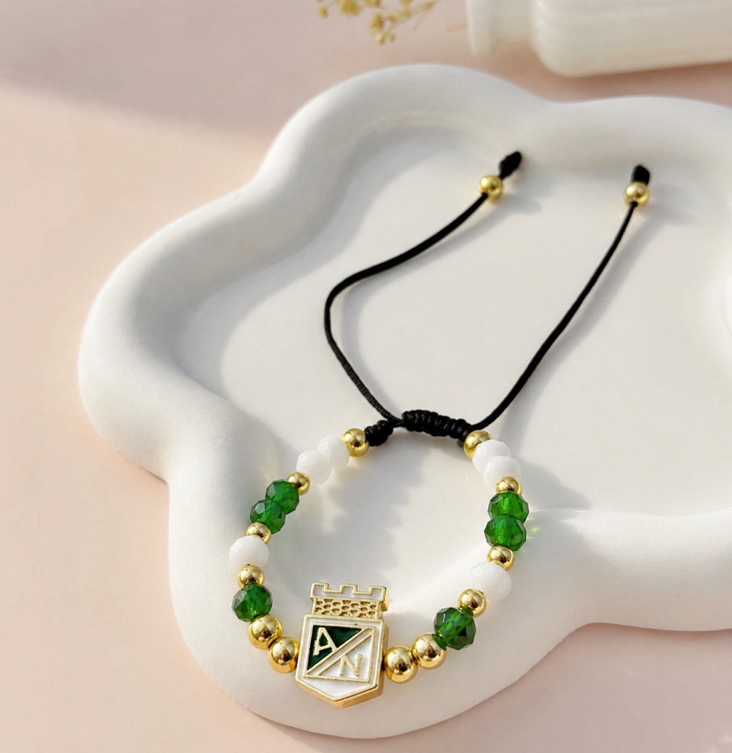 RA7056 - PULSERA EN RODIO CON MURANO NACIONAL